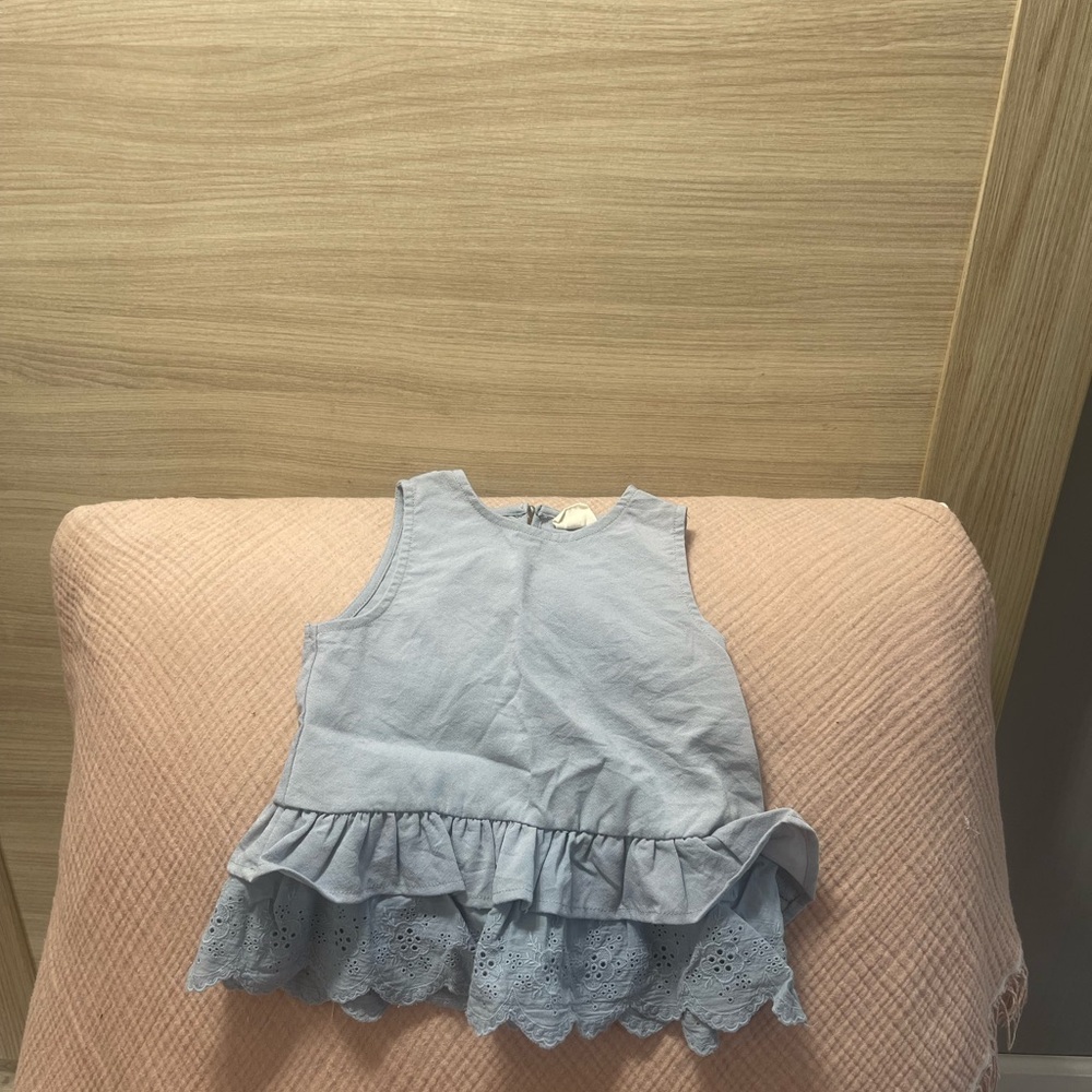 Blue Sleeveless Kids Top